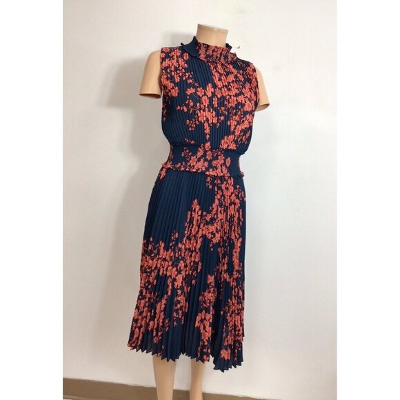 Nanette Lepore Floral Maxi Dress Pleated Womens 8 - Picture 1 of 11